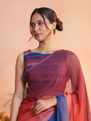 Crimson Indigo Dusk Saree