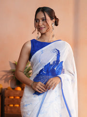 Sapphire Bloom Digital Printed Saree