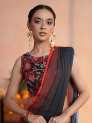 Crimson Charcoal Ombre Saree