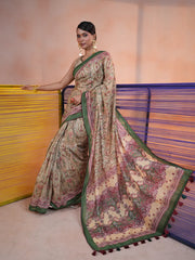 Royal Paisley Glass Work Saree