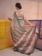 Royal Paisley Glass Work Saree