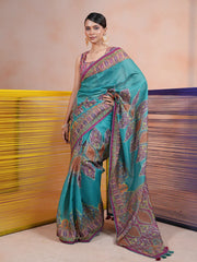 Royal Paisley Bloom Glass Work Saree