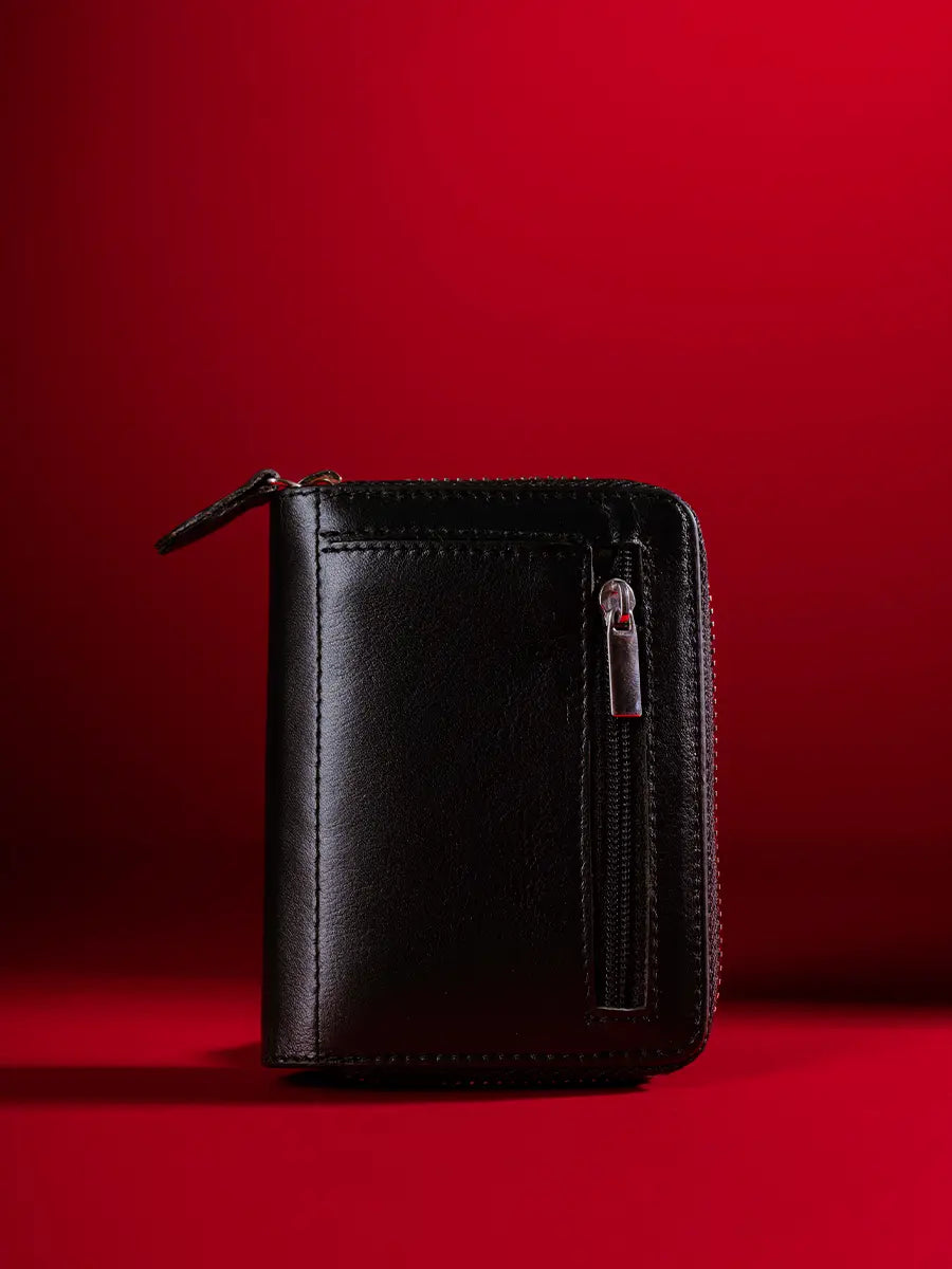 Multi-Zip Leather Wallet