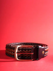 Heritage Woven Dual-Tone Leather Belt