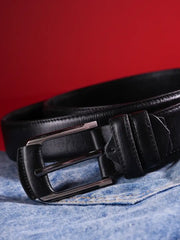 Sovereign Diamond-Embossed Leather Belt