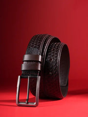 Sovereign Basket-Weave Embossed Leather Belt