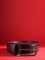 Burnished Diamond-Embossed Leather Belt