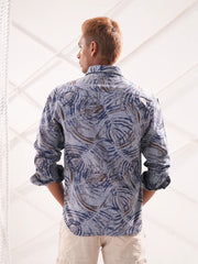 Blue Breeze Textured Print Shirt
