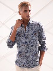 Blue Breeze Textured Print Shirt
