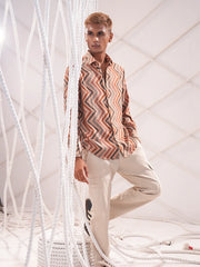 Men’s Zigzag Pattern Casual Shirt