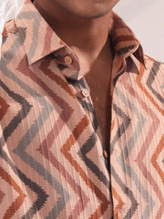 Men’s Zigzag Pattern Casual Shirt