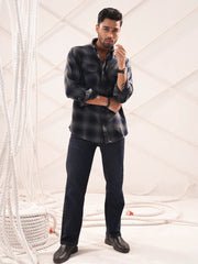 Men’s Rustic Check Flannel Double Pocket Shirt