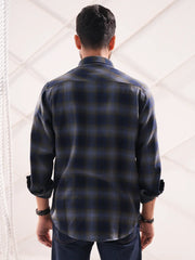 Men’s Rustic Check Flannel Double Pocket Shirt
