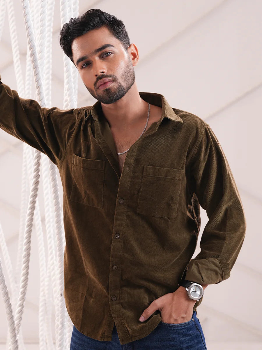 Men’s Classic Corduroy Double Pocket Shirt