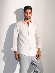 Multi-Pinstripe Jacquard Premium Cotton Shirt