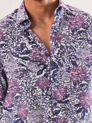 Lavender Meadow Digital Printed Crinkle Shirt