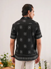 Boho Nomad Geometric Cuban Collar Shirt