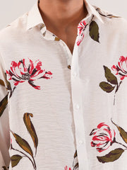 Ivory Blossom Digital Printed Casual Shirt