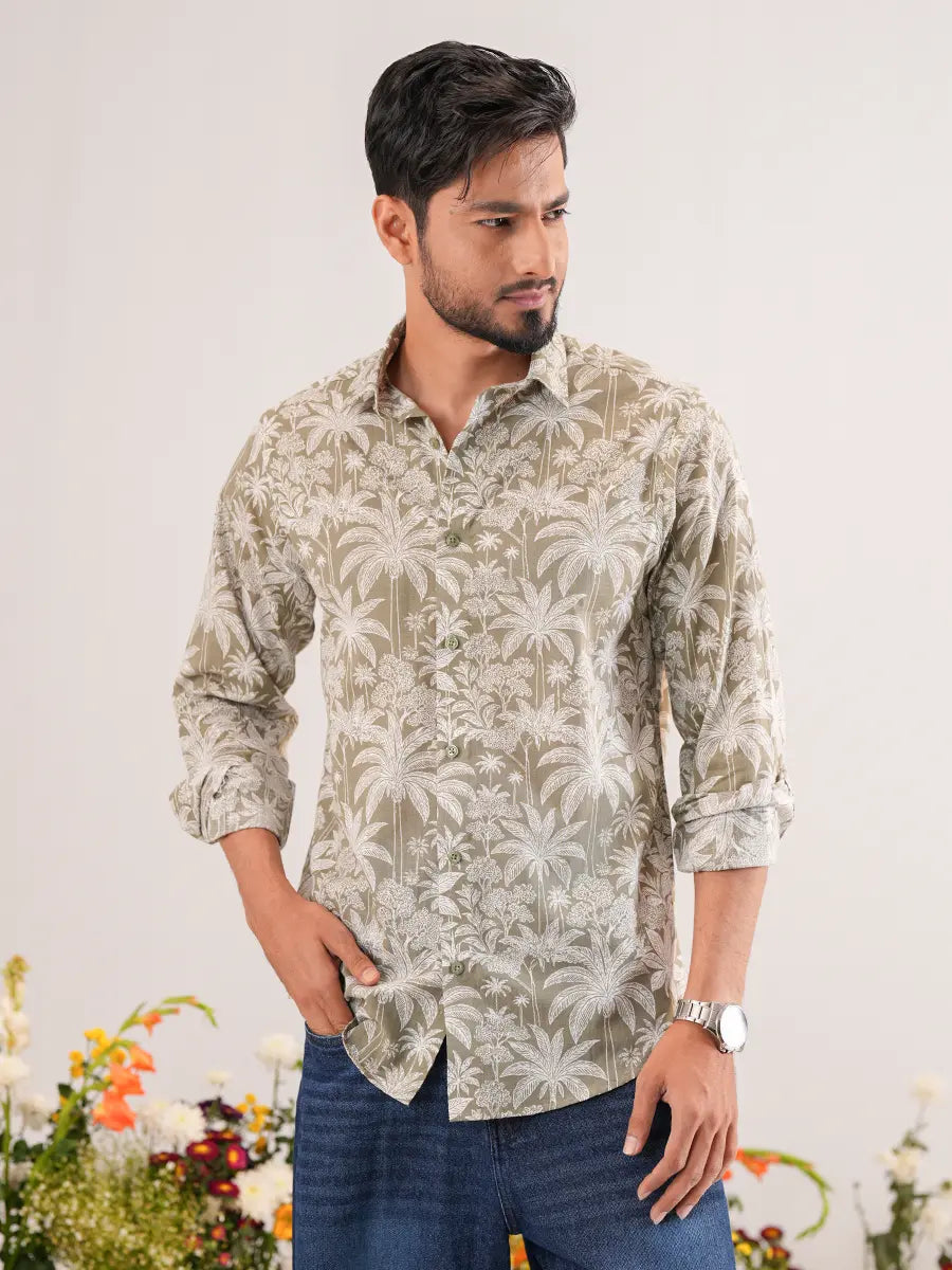 Oasis Palms Tropical Linen Shirt