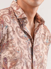 Muted Sand base with Earth-tone Paisley