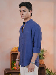 Men's Premium Linen  Mandarin Collar Shirt