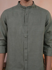 Men's Premium Linen  Mandarin Collar Shirt