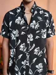 Onyx Blossom Casual Resort Shirt