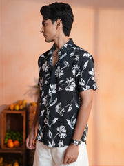 Onyx Blossom Casual Resort Shirt