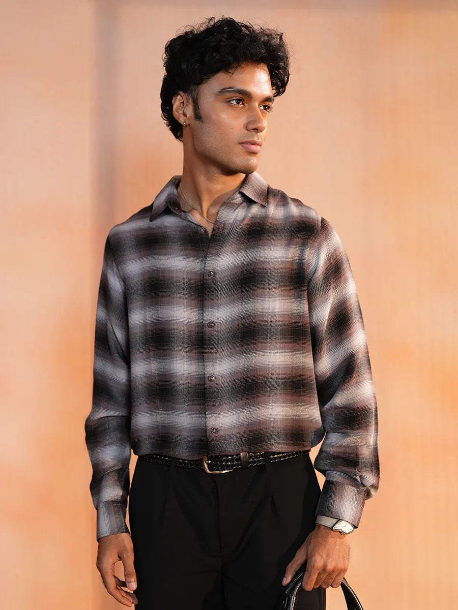 Twilight Ombre Plaid Casual Shirt