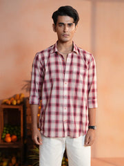 Men's Premium Lightweight Cotton Casual Check Shirt
