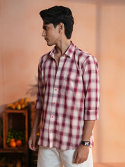 Men's Premium Lightweight Cotton Casual Check Shirt