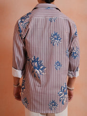 Ethereal Bloom Stripe Relaxed Shirt
