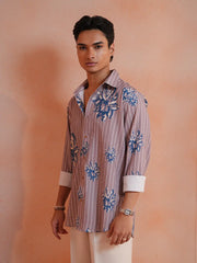 Ethereal Bloom Stripe Relaxed Shirt