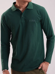 Men’s Dark Green Full Sleeve Polo Shirt