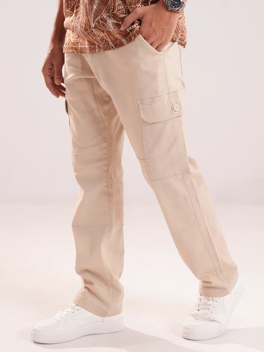 Men’s Beige Utility Cargo Pants