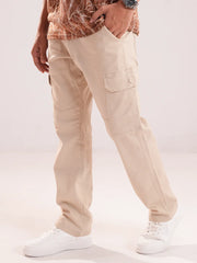 Men’s Beige Utility Cargo Pants