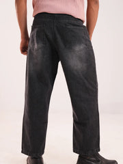 Men’s washed black Baggy Denim