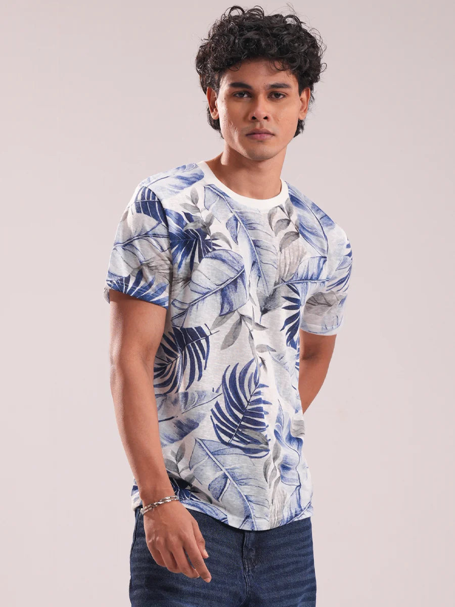 Men’s Tropical Breeze Printed Crew Neck Tee