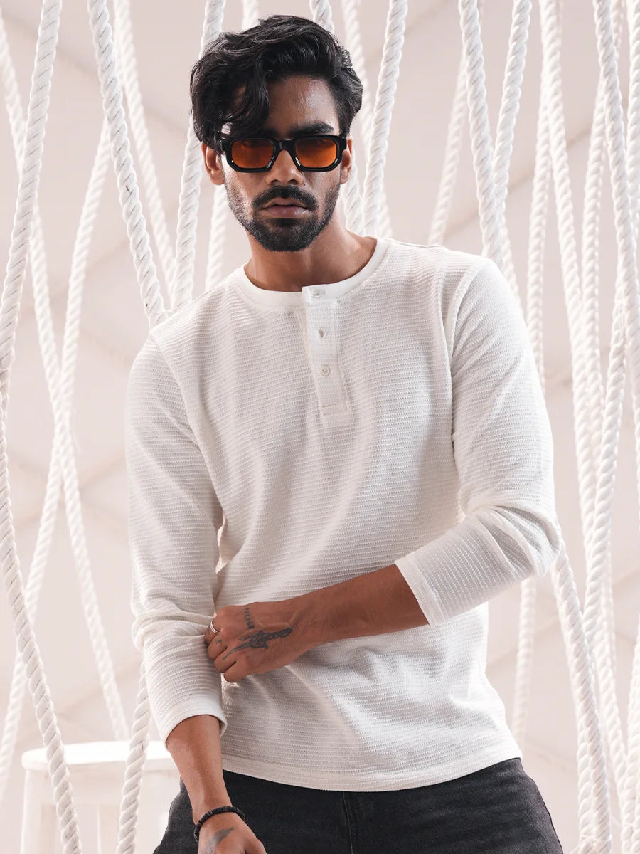 Men’s Textured  Long Sleeve Tee