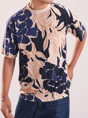 Men’s Abstract Floral Drop-Shoulder Tee