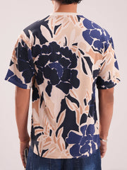 Men’s Abstract Floral Drop-Shoulder Tee
