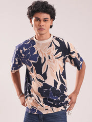 Men’s Abstract Floral Drop-Shoulder Tee