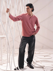 Men’s Textured  Long Sleeve Tee