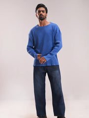 Men’s Textured Waffle Knit Full Sleeve Tee