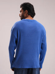 Men’s Textured Waffle Knit Full Sleeve Tee