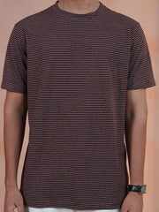 Vintage Maroon Horizon Striped Tee