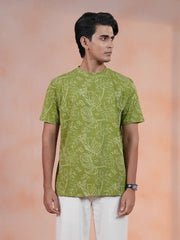 Olive Tropics Leaf Premium Tee