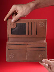 Heritage Pull-Up Leather Unisex Long Wallet