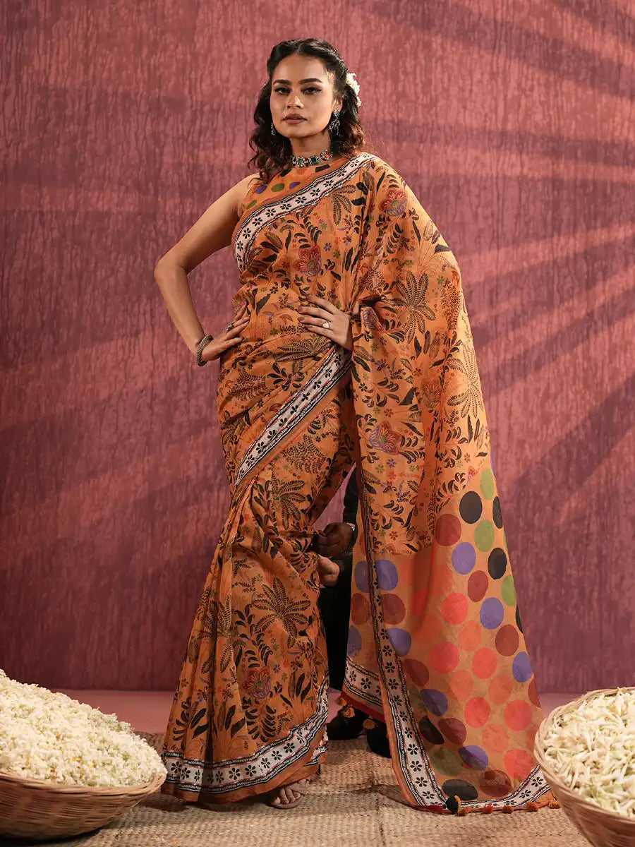 Women’s Digital Printed Half-Silk Saree