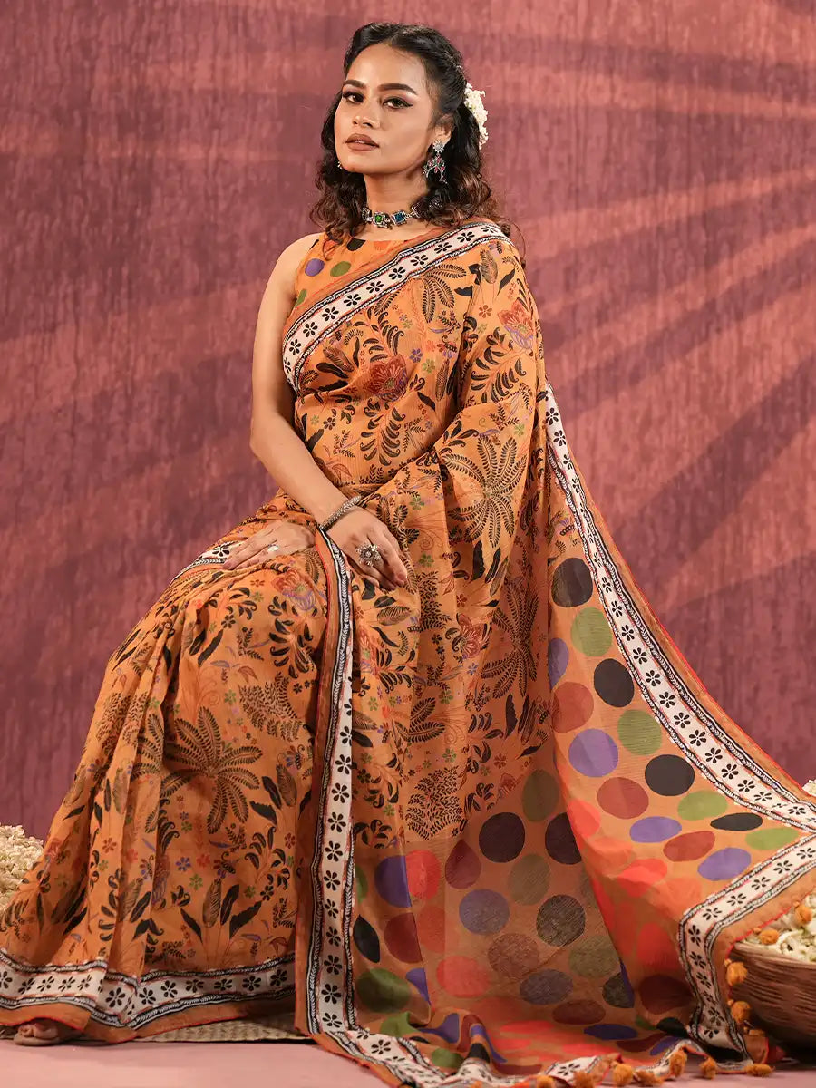 Women’s Digital Printed Half-Silk Saree